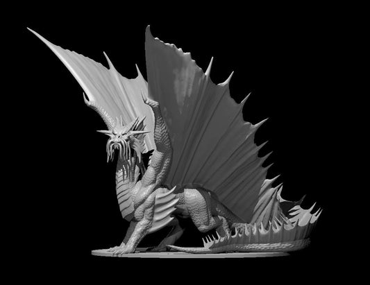 Ancient Gold Dragon miniature model for D&D - Dungeons and Dragons, Pathfinder and Tabletop RPGs