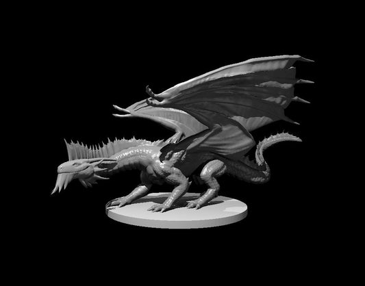 Young Silver Dragon miniature model for D&D - Dungeons and Dragons, Pathfinder and Tabletop RPGs