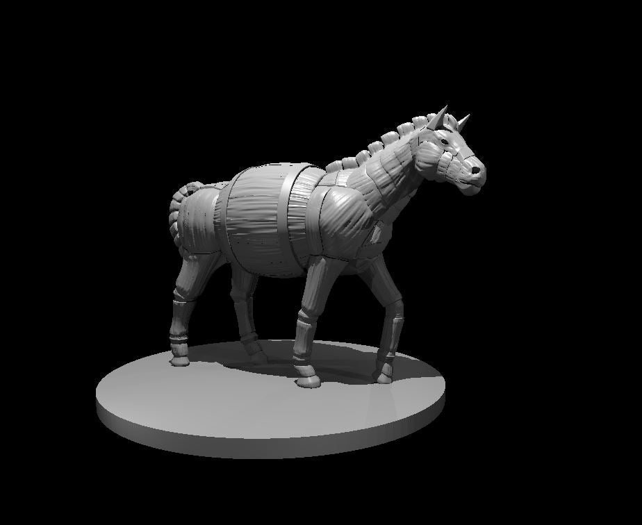 Clcokwork Wooden Pony miniature model for D&D - Dungeons and Dragons, Pathfinder and Tabletop RPGs