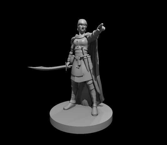 Bandit Captain Female miniature model for D&D - Dungeons and Dragons, Pathfinder and Tabletop RPGs