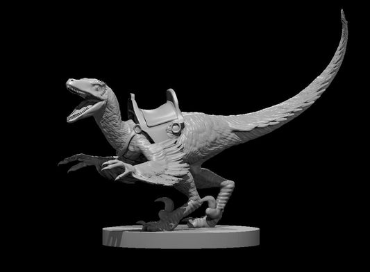 Deinonychus feathered mount miniature model for D&D - Dungeons and Dragons, Pathfinder and Tabletop RPGs