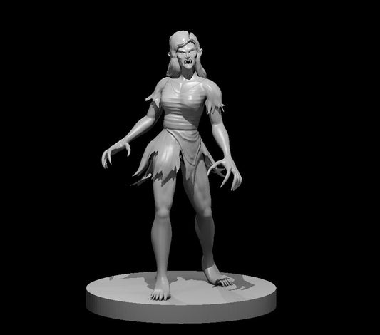 Vampire Spawn Female miniature model for D&D - Dungeons and Dragons, Pathfinder and Tabletop RPGs