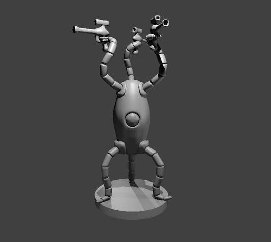 Alien Robot with Blasters miniature model for D&D - Dungeons and Dragons, Pathfinder and Tabletop RPGs