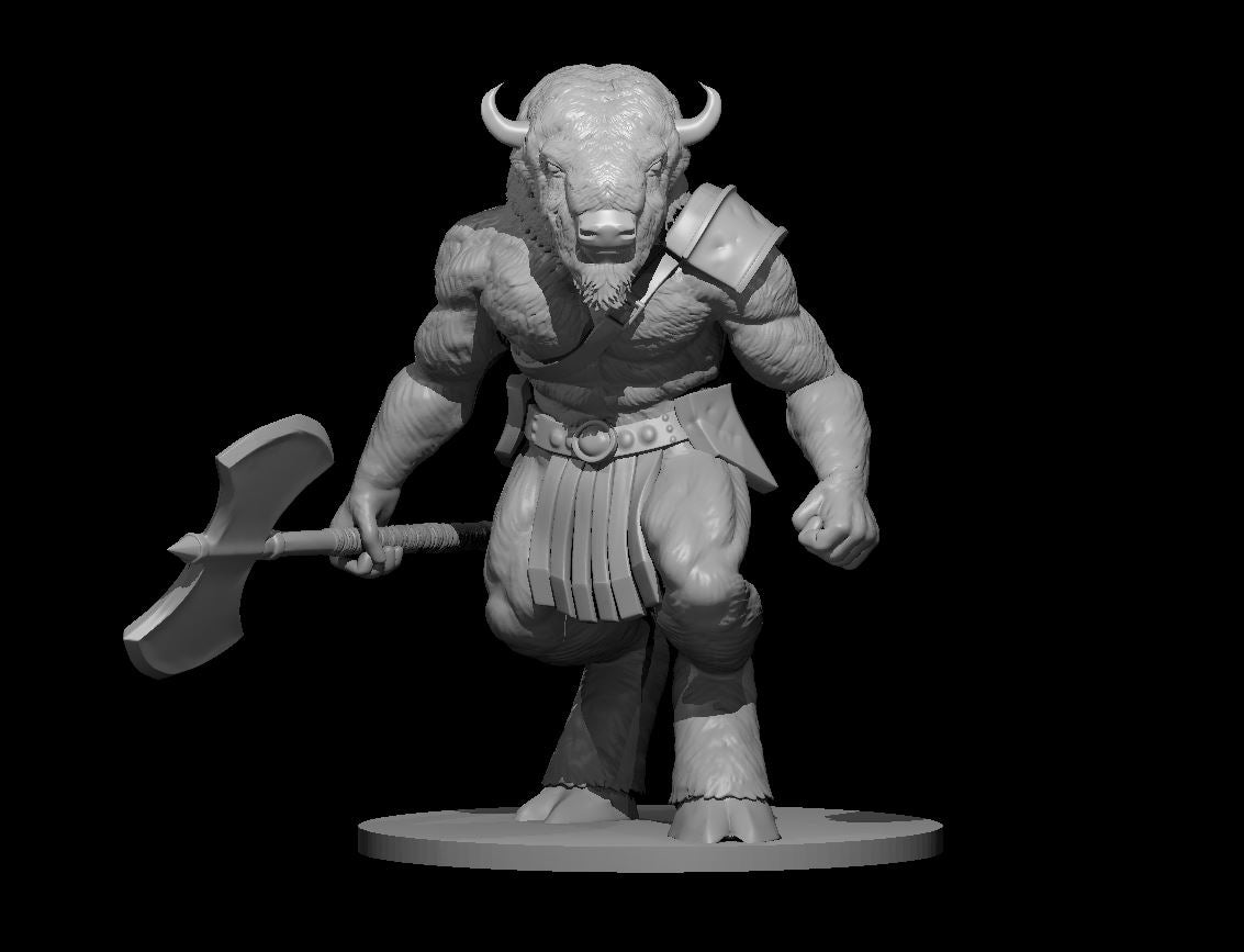 Werebuffalo miniature model for D&D - Dungeons and Dragons, Pathfinder and Tabletop RPGs