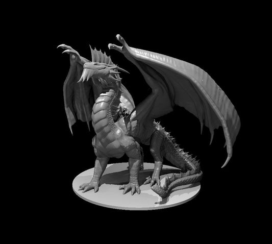 Ancient Silver Dragon miniature model for D&D - Dungeons and Dragons, Pathfinder and Tabletop RPGs