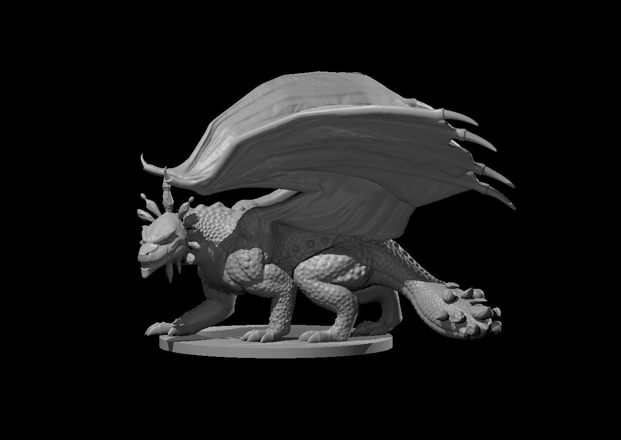 Young Amethyst Dragon miniature model for D&D - Dungeons and Dragons, Pathfinder and Tabletop RPGs