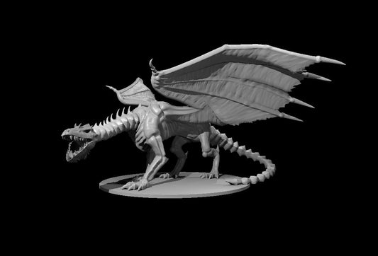 Dracolich White miniature model for D&D - Dungeons and Dragons, Pathfinder and Tabletop RPGs