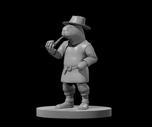 Werecapybara miniature model for D&D - Dungeons and Dragons, Pathfinder and Tabletop RPGs