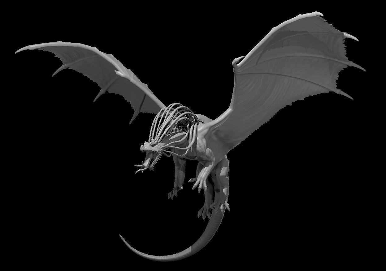 Elder Brain Dragon Flying miniature model for D&D - Dungeons and Dragons, Pathfinder and Tabletop RPGs