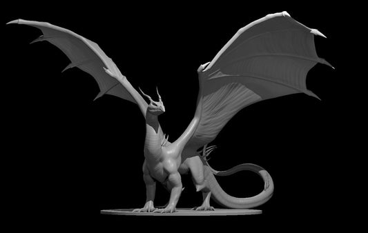 Ancient Emerald Dragon miniature model for D&D - Dungeons and Dragons, Pathfinder and Tabletop RPGs