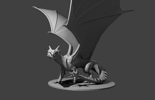 Horned Dragon miniature model for D&D - Dungeons and Dragons, Pathfinder and Tabletop RPGs