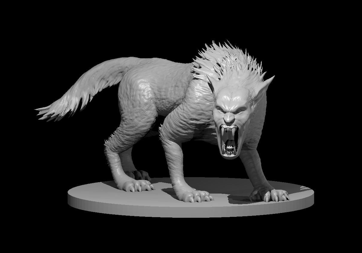 Barghest miniature model for D&D - Dungeons and Dragons, Pathfinder an ...