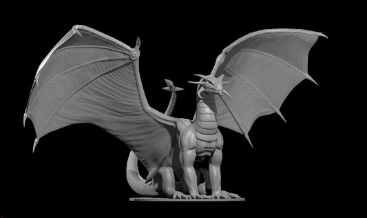 Adult Sapphire Dragon miniature model for D&D - Dungeons and Dragons, Pathfinder and Tabletop RPGs