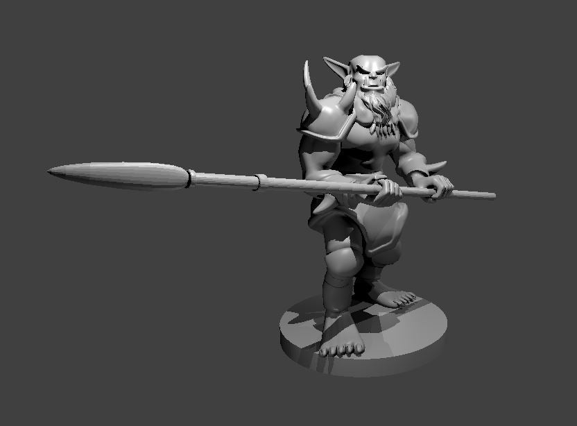 Bugbear New with Lance miniature model for D&D - Dungeons and Dragons, Pathfinder and Tabletop RPGs