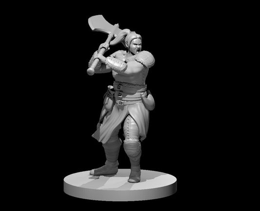 Berserker Female miniature model for D&D - Dungeons and Dragons, Pathfinder and Tabletop RPGs