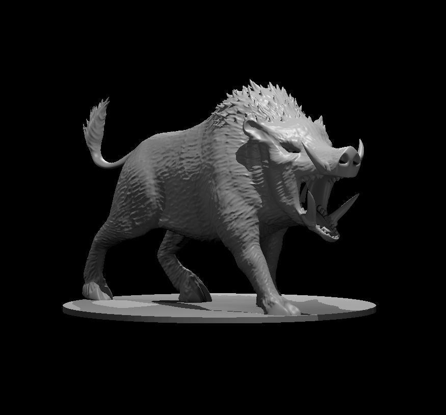 Giant Boar miniature model for D&D - Dungeons and Dragons, Pathfinder and Tabletop RPGs