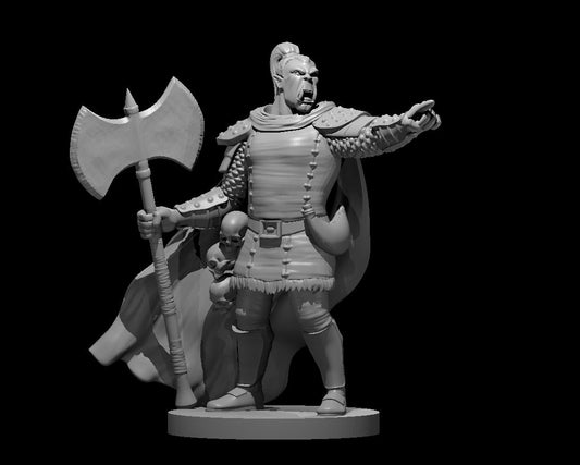 Orc War Chief modeld miniature model for D&D - Dungeons and Dragons, Pathfinder and Tabletop RPGs