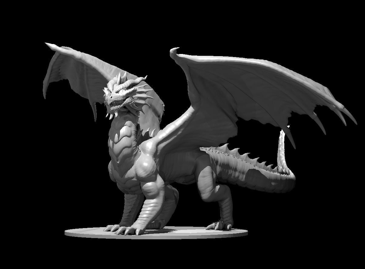 Red Dragon Adult miniature model for D&D - Dungeons and Dragons, Pathfinder and Tabletop RPGs