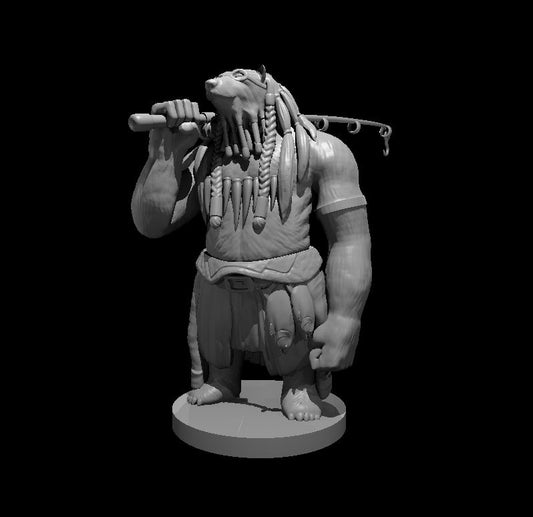 Goliath Werebear with Fishhook miniature model for D&D - Dungeons and Dragons, Pathfinder and Tabletop RPGs