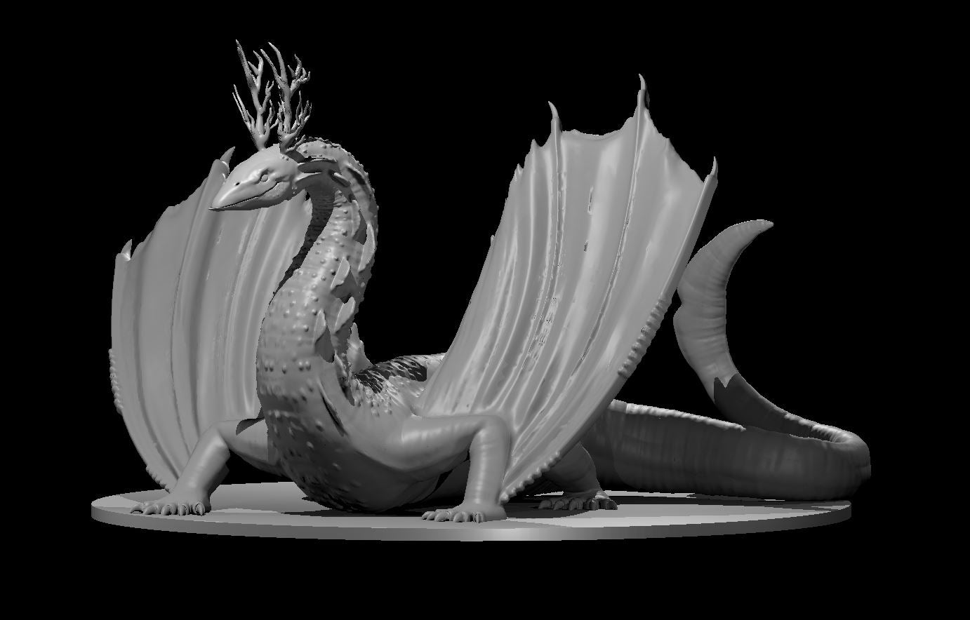 Ancient Deep Dragon miniature model for D&D - Dungeons and Dragons, Pathfinder and Tabletop RPGs