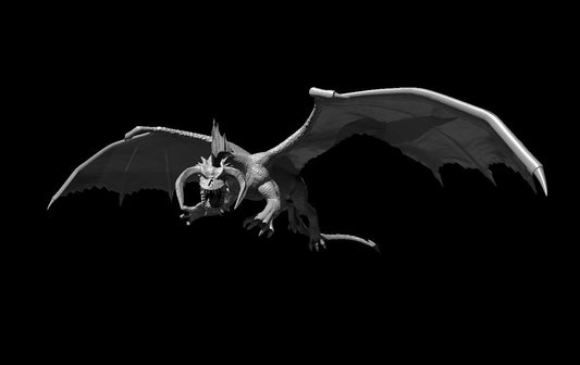 Black Dragon Ancient Flying miniature model for D&D - Dungeons and Dragons, Pathfinder and Tabletop RPGs