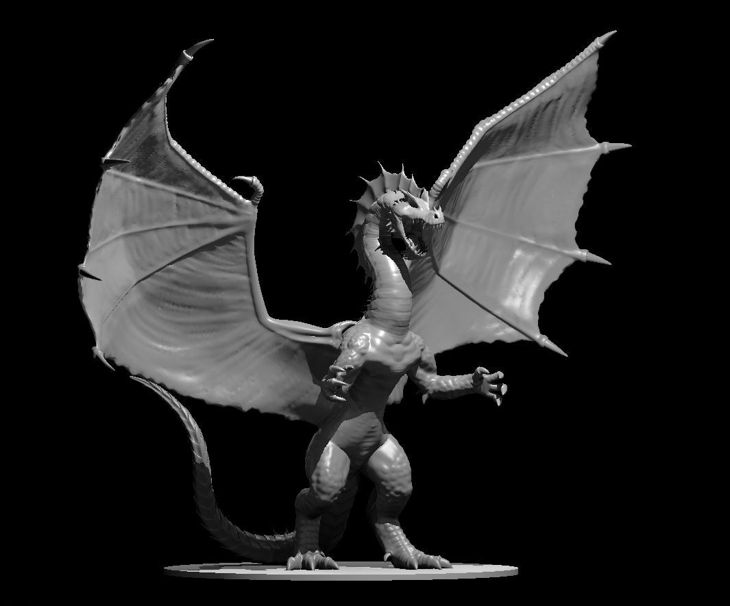 Green Dragon Ancient miniature model for D&D - Dungeons and Dragons, Pathfinder and Tabletop RPGs