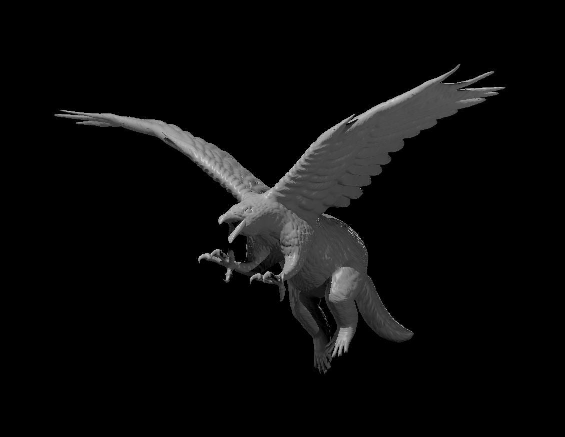 Raven Racoon Griffon miniature model for D&D - Dungeons and Dragons, Pathfinder and Tabletop RPGs