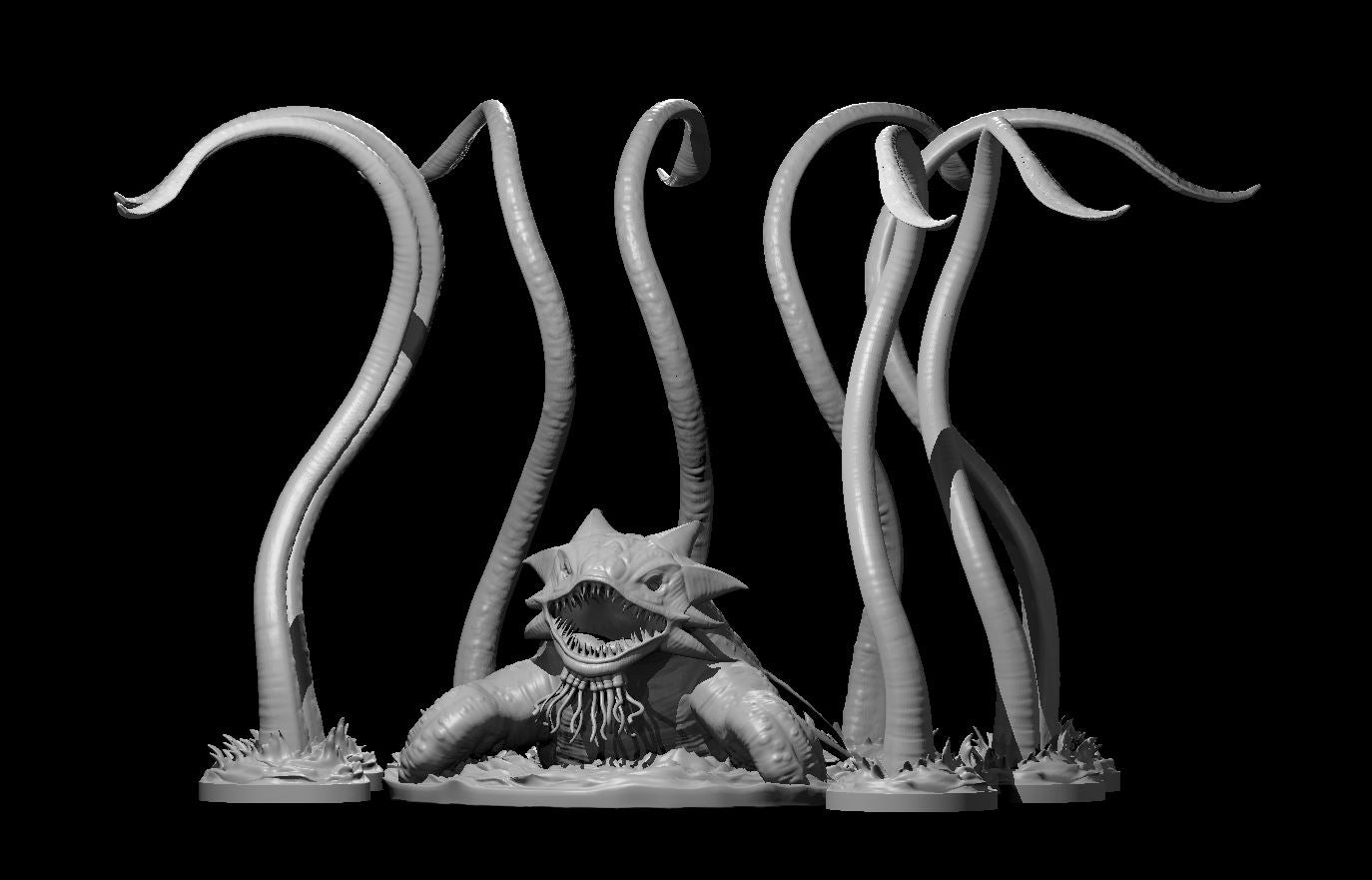 Kraken Above Surface miniature model for D&D - Dungeons and Dragons, Pathfinder and Tabletop RPGs