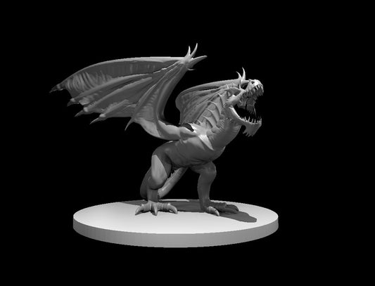 Wyvern - Green miniature model for D&D - Dungeons and Dragons, Pathfinder and Tabletop RPGs