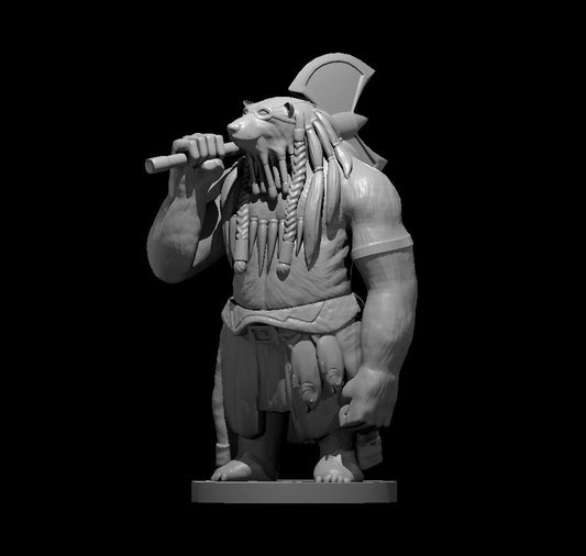 Goliath Werebear with Axe miniature model for D&D - Dungeons and Dragons, Pathfinder and Tabletop RPGs