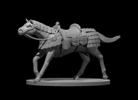 Warhorse Armored miniature model for D&D - Dungeons and Dragons, Pathfinder and Tabletop RPGs