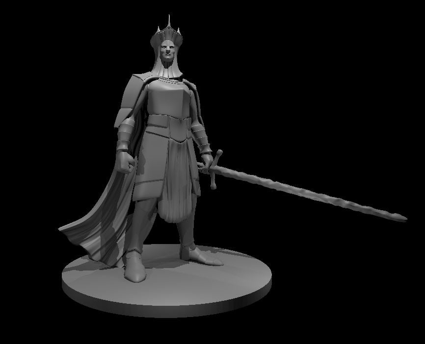 Helmed Overlord miniature model for D&D - Dungeons and Dragons, Pathfinder and Tabletop RPGs