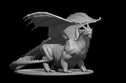 Chonky Red Dragon miniature model for D&D - Dungeons and Dragons, Pathfinder and Tabletop RPGs