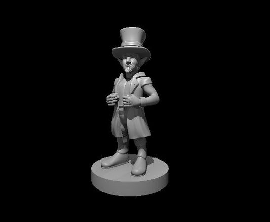 Gnome Merchant with big Hat miniature model for D&D - Dungeons and Dragons, Pathfinder and Tabletop RPGs