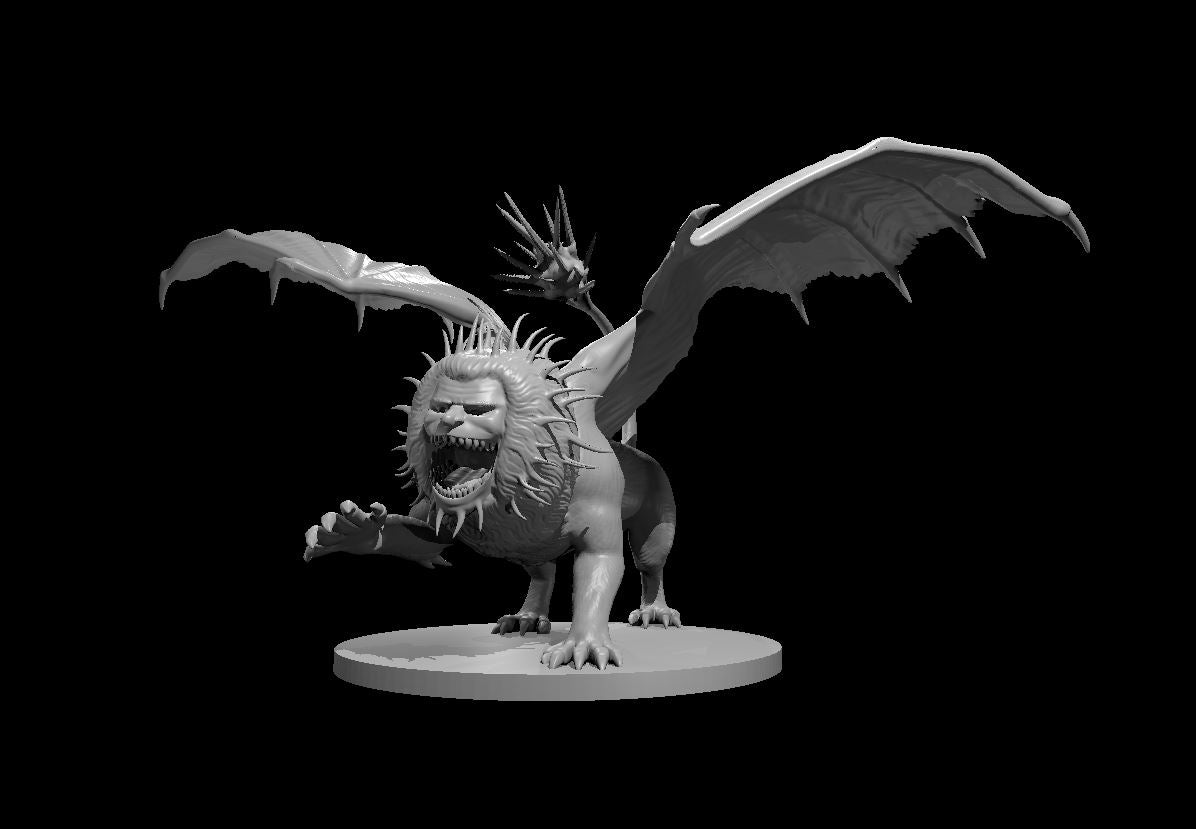 Manticore Terrestrial miniature model for D&D - Dungeons and Dragons, Pathfinder and Tabletop RPGs