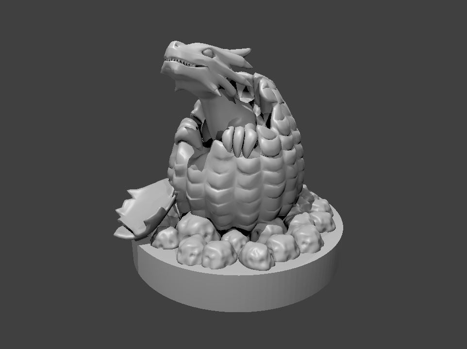 Baby Dragon Hatching miniature model for D&D - Dungeons and Dragons, Pathfinder and Tabletop RPGs