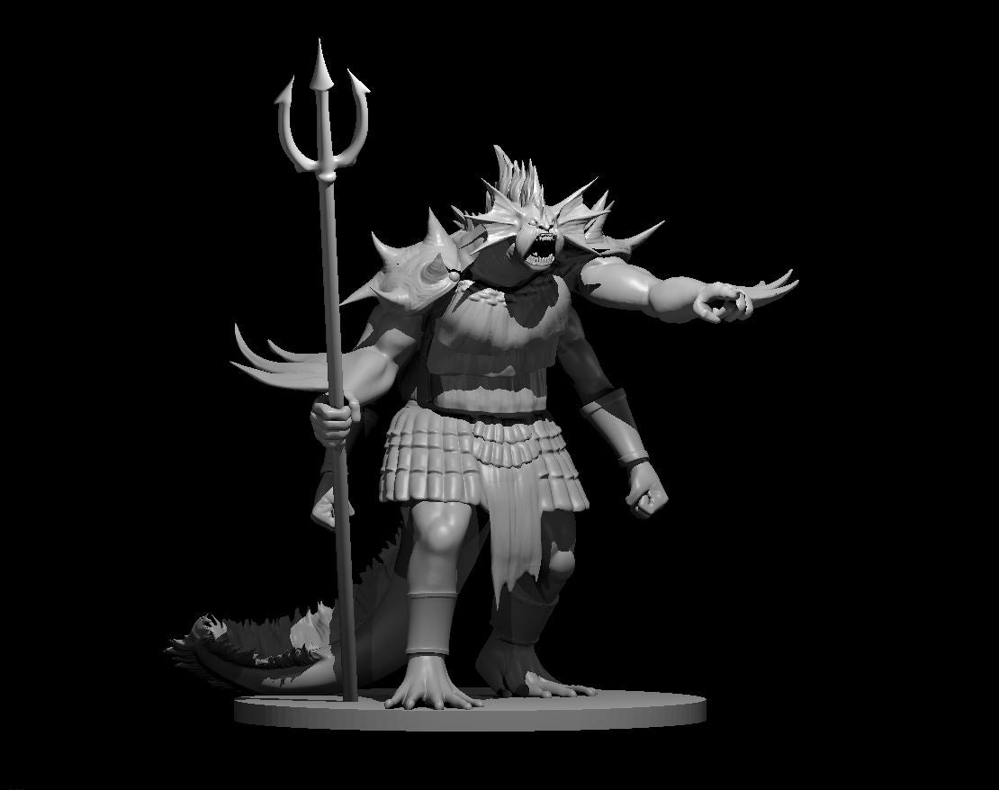 Sahuagin Baron miniature model for D&D - Dungeons and Dragons, Pathfinder and Tabletop RPGs