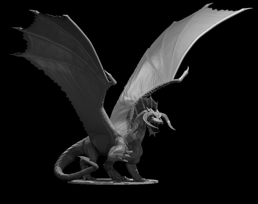 Black Dragon Adult miniature model for D&D - Dungeons and Dragons, Pathfinder and Tabletop RPGs