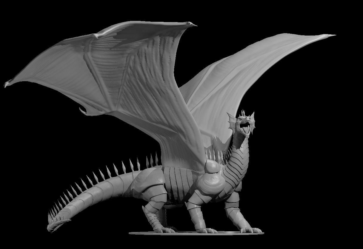 Ancient Topas Dragon miniature model for D&D - Dungeons and Dragons, Pathfinder and Tabletop RPGs