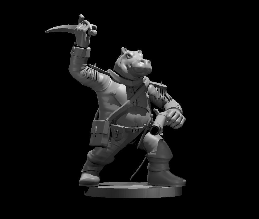 Giff miniature model for D&D - Dungeons and Dragons, Pathfinder and Tabletop RPGs