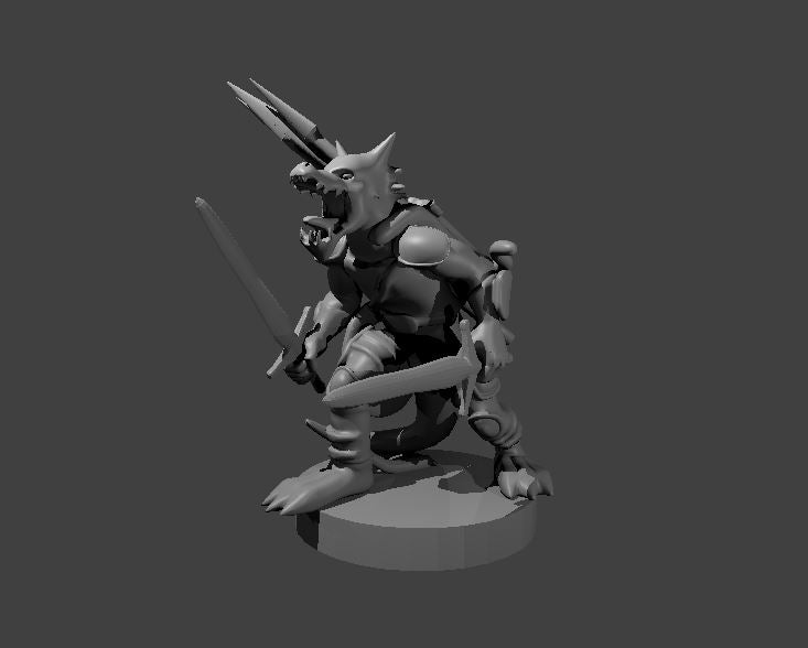 Kobold Weapon Master miniature model for D&D - Dungeons and Dragons, Pathfinder and Tabletop RPGs