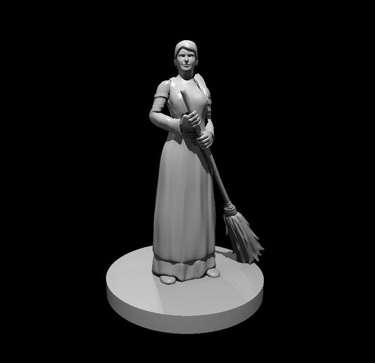 Female Commoner miniature model for D&D - Dungeons and Dragons, Pathfinder and Tabletop RPGs