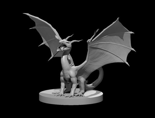 Emerald Dragon Wyrmling miniature model for D&D - Dungeons and Dragons, Pathfinder and Tabletop RPGs