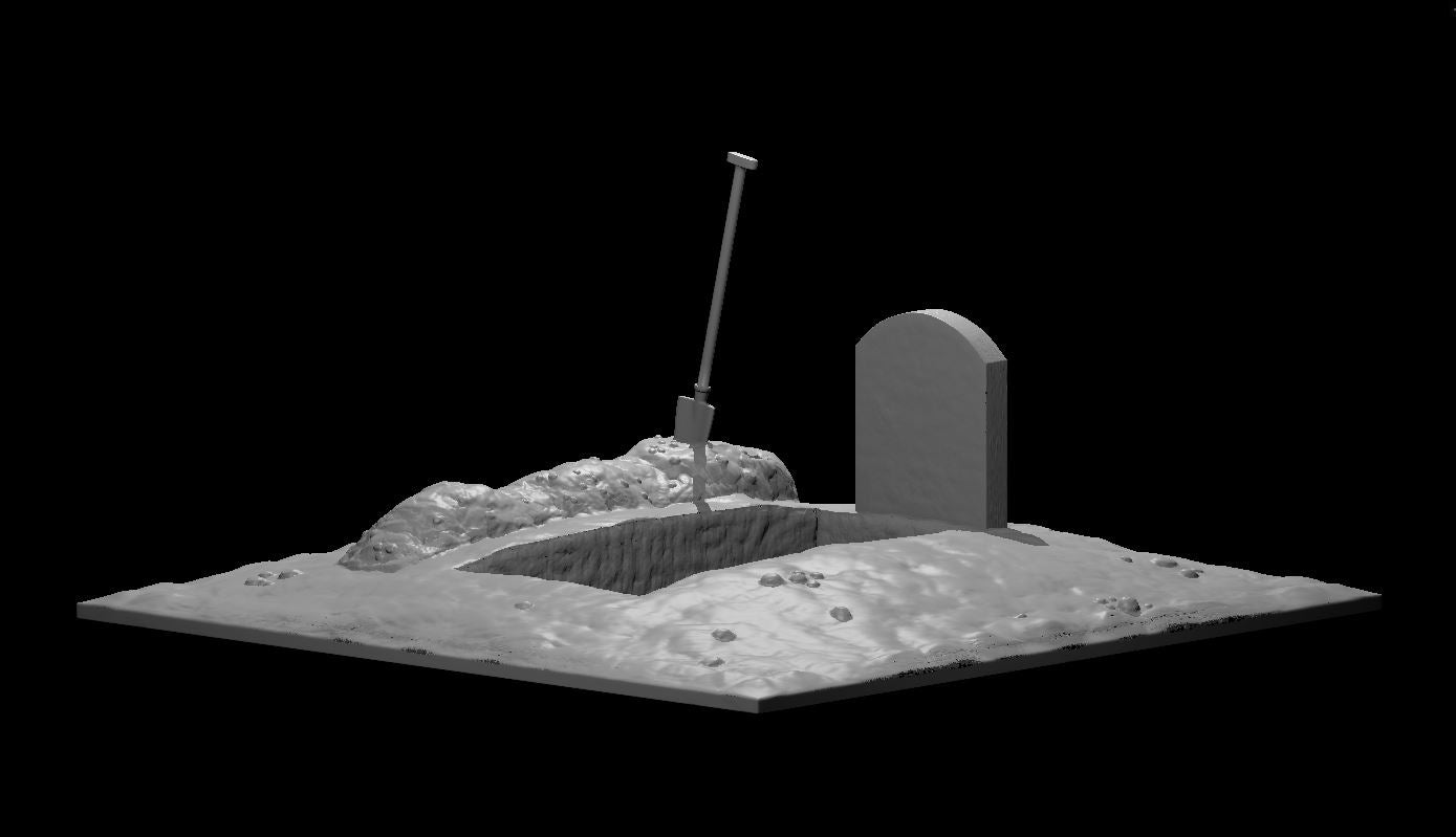 Opne Grave Site miniature model for D&D - Dungeons and Dragons, Pathfinder and Tabletop RPGs