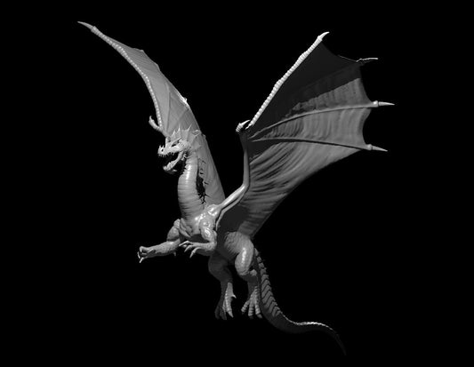 Green Dragon Ancient Flying miniature model for D&D - Dungeons and Dragons, Pathfinder and Tabletop RPGs