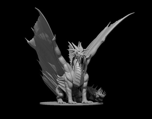 Adult Gold Dragon miniature model for D&D - Dungeons and Dragons, Pathfinder and Tabletop RPGs