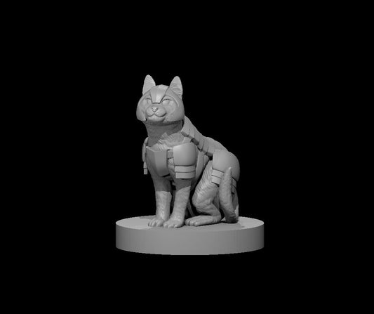 Cat in Armor miniature model for D&D - Dungeons and Dragons, Pathfinder and Tabletop RPGs