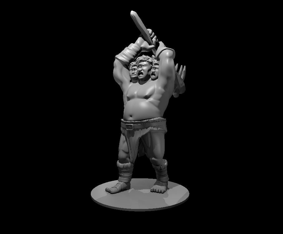 Three Headed Cyclops miniature model for D&D - Dungeons and Dragons, Pathfinder and Tabletop RPGs