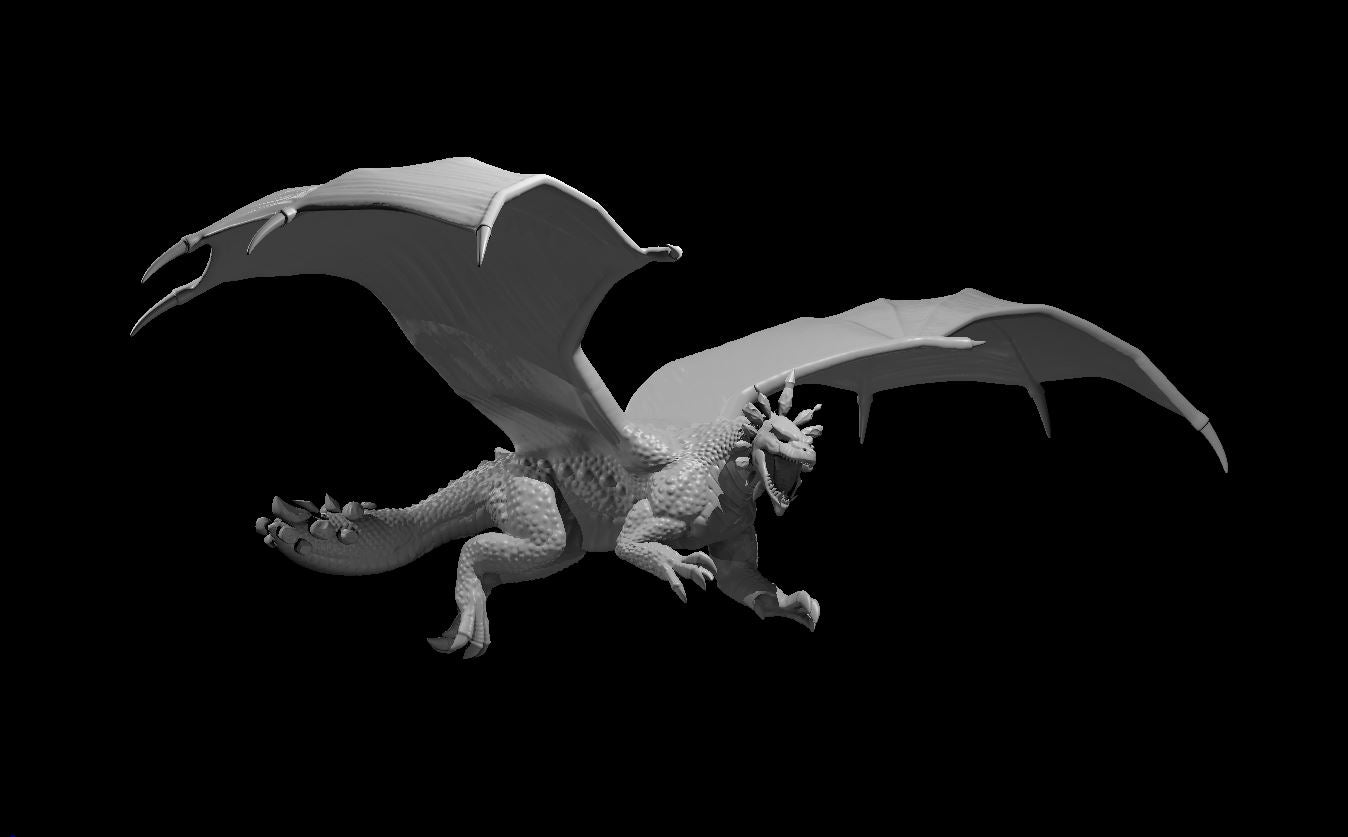 Ancient Amethyst Dragon Flying miniature model for D&D - Dungeons and Dragons, Pathfinder and Tabletop RPGs