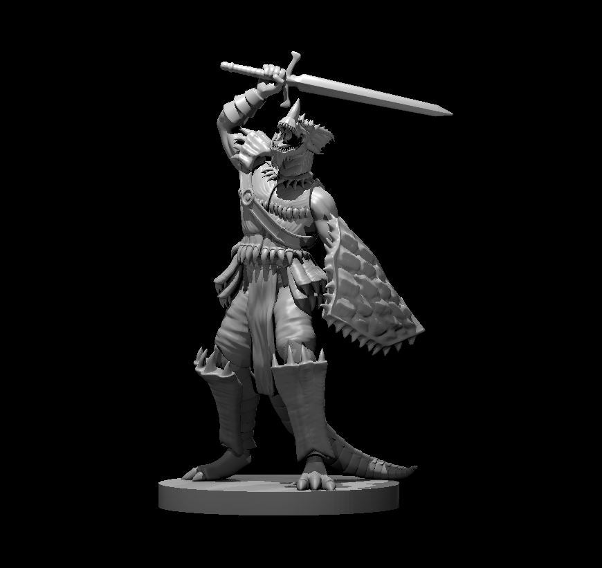 Blue Half Dragon miniature model for D&D - Dungeons and Dragons, Pathfinder and Tabletop RPGs